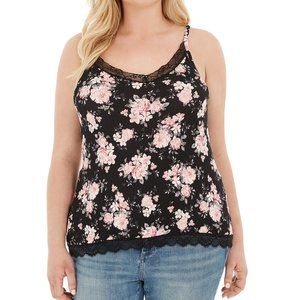 FULL CIRCLE TRENDS Trendy Plus Size Lace-Trim Tank